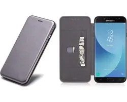 Samsung Galaxy J5 (2017) Book Case Grey - Portefeuille en cuir avec étui en silicone - Couverture Flip Cover 360° Protection