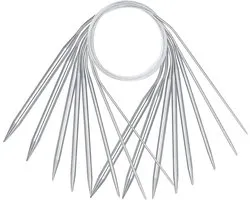 80cm Stainless Steel Circular Knitting Needles Set - Metal Professional Sock Knitting Needles - Yarn Needles for Hat - Socks Scarf Hats Weaving Projects