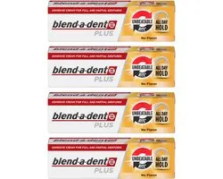 Blend-a-dent Plus Unbeatable - Hechtlijm voor protheses - Sterk, smaakloos, 4-pack