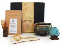 Matcha set Bamboe Whisk Matcha Scoop Keramische Bowl Garde Houder 30g Ceremonieel Matcha Poeder Matcha Zeef Tea Kit Gift Box