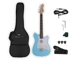 VISIONSTRING Mini Electric Guitar with In-Built Speaker, Blue