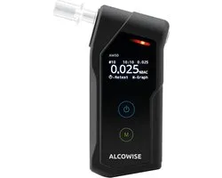 Alcowise - Testeur d'alcool professionnel AW50 - Avec memory pour 100 tests - Capteur de pile à combustible haut de gamme précis