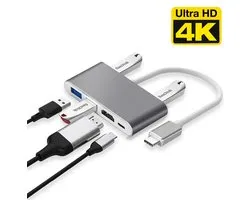 USB C Hub 6 in 1 - USB C naar USB - USB C dock - USB 3.0 - 4K UHD HDMI - Voor Mac Book / IPAD / Apple / Chromebook / HP / Asus / Lenovo - Ethernet - ZenXstore®