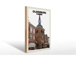 Holzschild Städte Oldenburg Lappan Architektur 30x40cm