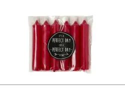 Rustik Lys - Dinerkaarsen - Antiek Rood - 6 stuks - 2,1x12 cm