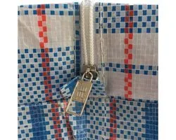 Sac à linge JUMBO avec fermeture éclair - sac shopping - sac de voyage - sac à linge - sac de rangement - Sac de déménagement / GRAND shopper - 55 x 65 cm - Lot de 2 - Bleu