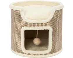 Griffoir en forme de tonneau par Cee Cee - Arbre à chat - Meuble à griffer - Maison pour Chats - Panier à chat - Avec balle de jeu - Griffoir Evi - 39 x 39 x 37 cm