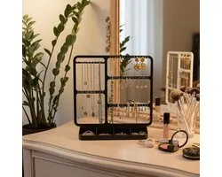 Skushy Sieraden Organizer Standaard - Juwelen Houder - Ring Oorbel Horloge Organizer - Accessoire Opberger - Sieraden Display - Zwart
