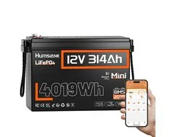 Batterie LiFePO4 12,8V 314Ah avec Bluetooth & 200A BMS – 4019Wh, 15000+ cycles – Batterie domestique pour panneaux solaires, camping-car, bateau & hors réseau