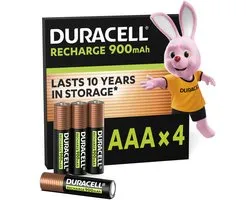 Duracell Oplaadbare AAA batterijen - 900 mAh NiMH - 4 stuks