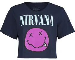 Nirvana Smile Pink Dames T-shirt - marineblauw - S