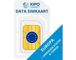 Data Simkaart XIPO CONNECT - 2GB Europa, Verenigde Staten en Turkije Data only simkaart (*Data = 365 dagen geldig tot onbeperkt houdbaar! Lees meer) | Datasimkaart België, NL & EU
