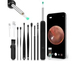 VD WEIDE ENTERPRISE - Otoscope pour élimination du cérumen sans fil, caméra HD 1296p, Set otoscopique visuel pour oreille, nettoyeur d'oreilles, Adultes , Enfants , Animaux domestiques - 6 Siècle des Lumières LED.