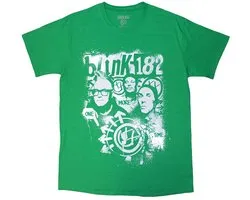 Blink-182 - One More Time Spray Paint Heren T-shirt - S - Groen