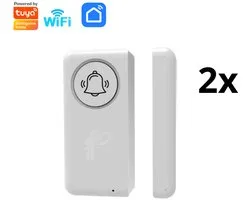 Narvie Wifi Deur- en Raamsensor met Alarm – Set van 2 – Slimme Contactsensor – Werkt met Tuya, Smart Life, Alexa & Google – Draadloos – App & Geluid – Antidiefstal