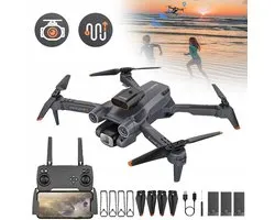 Opvouwbare Drone Met 720p HD Dubbele Camera 90° Verstelbare Hoek FPV Real-Time Transmissie Intelligente Obstakeldetectie 360° Flips Hoogtebehoud 3 Accu's Bereik Van 150 m - Zwart