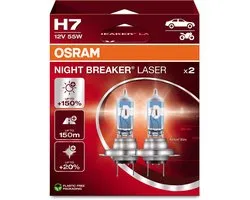 Set Osram H7 Night Breaker Laser (Set) Gen2 2025 Nouvelle Version 12V 55W Lampe Halogène 150% Plus