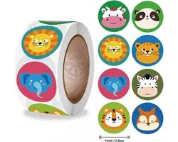 Without Lemons Beloningsstickers Dieren-2 |500 stuks  |Sluitstickers | Sticker rol |Zindelijk stickers |Stickers voor kinderen en peuters |Oefen stickers |Schoolspullen |Onderwijs |Boerderij en Dierentuin dieren| Cadeau |Inpakken
