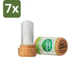7 x Happy Earth – Deodorant Crystal – 100% Natuurlijk Unscented – 90 g - Geurloze Deodorant - Hypoallergene Deodorant - Kristal Deodorant - Natuurlijke Deodorant - Gevoelige Huid