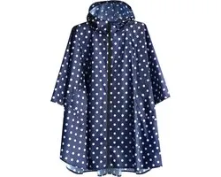 Waterproof Cycling Rain Poncho Portable Lichtgewicht Hooded Rain Jacket Bicycle Compact Rain Cape Herbruikbare Unisex voor Backpacking Camping Outdoors, One Size, punt blauw, One Size