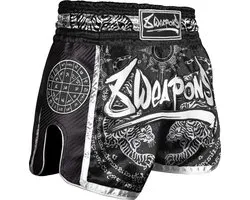 8 Armes Muay Thai Short Carbone Sak Yant Tigers Zwart taille M