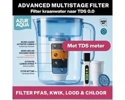 Filtre à eauPeut | Filtre les PFAS, le Plombs, le mercure et le Chlore | 2,4 litres | TDS 0 | Compteur TDS gratuit | Filtre PFAS gratuit