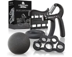 SnelShoppen - Hand Gripper Versterker met Teller, Onderarm Trainer Workout Kit (5 Pack), Verstelbare Grip Kracht Trainer, Vingertrainer, Grip Ring, Gr