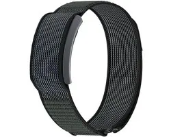 Bracelet en nylon Strap-it compatible avec Amazfit Helio (Noir/Gris)
