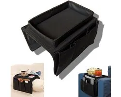 Sofa Armrest Organizer - Sofa Opbergrek - Zwart - Home Sofa Organizer - Fauteuil Plank, Nachtkastje Organizer - Voor Telefoons, Tablets, Boeken, Tijdschriften en Drankjes