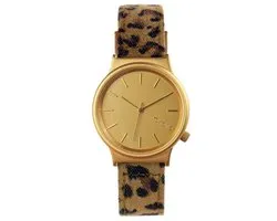 Komono Wizard Print Leopard KOM-W1802 - Horloge - 36 mm - Leer - Bruin