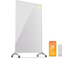 Klarstein infrarood verwarming met thermostaat, 800W elektrische verwarming, Smart Home infrarood verwarming voor wandmontage, IR met app-bediening & detectie open ramen, efficiënte vochtige ruimte radiator
