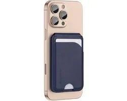 Dux Ducis - Magnetische pasjes houder geschikt voor Apple iPhone 12/13/14/15/16 - Neva Series - Magnetic Wallet Stand - Magnetische Pasjeshouder iPhone - Donker Blauw