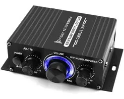 Kleine 12V Mini Power Amplifier met Digitale Ontvangst, Dual Channel 20 Watt voor Thuisgebruik met Bass, Treble en Volume Controle