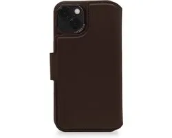 DECODED Detachable Wallet Case - iPhone 14 Plus - Afneembaar Hoesje met Pasjeshouder - Hoogwaardig Europees Leer - Magnetische Technologie van Apple - Donker Bruin