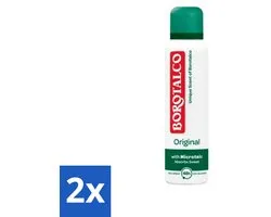 2 x Borotalco - Deodorant Spray - Original - Active Crystal Talc - 0% Alcohol - 150 ml - Borotalco Deodorant - Deodorant Spray - Antitranspirant - Anti-geur - Talkpoeder
