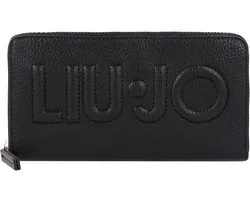 LIU JO porte-monnaie Logo Zip Around Wallet Nero noir
