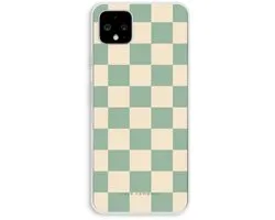 Case Company® - Coque adaptée au Google Pixel 4 XL - Checkered Mint - Coque souple pour téléphone - Protection de tous les côtés et du bord de l'écran