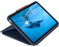 Logitech Rugged Combo 4 - Toetsenbord en foliobehuizing - Apple Smart connector - klassiek blauw - voor Apple 10.9-inch iPad (10de generatie) - Duits tsb (QWERTZ)