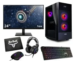 Ryzen 5 8500G 8e Generatie Game PC / Computer SET Compleet (Voor oa Fortnite, Minecraft, Roblox) - Met Gaming Headset, Toetsenbord, Muis en 24" Monitor - 16GB RGB 5600MHz RAM - 500GB M.2 SSD - AMD Radeon 740M - AM5 - WiFi - Win11 Pro - Aura GC5