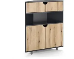 Vicco Inaro Sideboard – 79 x 96 cm met 4 compartimenten Antraciet/eiken
