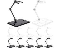 Allecta - Set van 12 Zwarte en Transparante Display Standaards voor Action Figures - Model Ondersteuning Stand voor Poppen - Display Houder voor Actiefiguren met Effecten