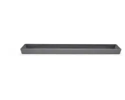 Ecopots Saucer Rectangular - Grey - 63,5 x 15,5 x H3,3 cm - Rechthoekige grijze onderschotel met waterreservoir