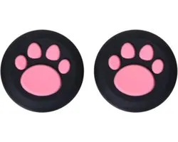 Scoby - Thumb Grips - Thumb Grip - Extra Grip - Convient pour Nintendo Switch - Dog Paws - 2 Pièces - Rose/ Zwart