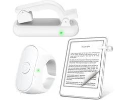 Witte Page Turner Afstandsbediening Voor E-readers Met Cameratrigger, Draadloos Accessoire Compatibel Met Diverse E-readers En Tablets