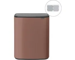 Brabantia Bo Touch Bin Vuilbak - 2 x 30 l - Satin Taupe
