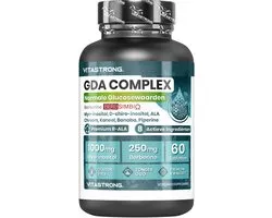 Vitastrong GDA Complex – Ondersteuning voor Glucose & Koolhydraatmetabolisme – Myo-Inositol, D-Chiro-Inositol, Berberine BERBSimbiQ®, Alpha Lipoic Acid, Chromium & Kaneel – Glutenvrij & Lactosevrij