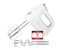 Emerio HM-124178 - Mixeur plongeant, 250 watts, 6 vitesses & bouton turbo, fouet extra long + crochet pétrisseur en inox (passe au lave-vaisselle) sans BPA