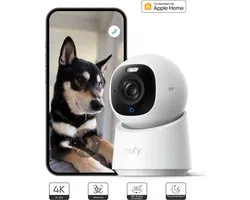 eufy Security Indoor camera E30 - Indoor Cam - Huisdiercamera met app - Petcam - 4K UHD - Pan & Tilt - AI Mens - en Huisdierdetectie - Kleurennachtzicht - Compatibel met Apple HomeKit - Tweewegcommunicatie - Lokale Opslag - Geen Abonnementskosten