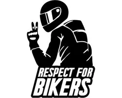 set van twee zwarte respect for bikers autosticker raamsticker motorsticker motorfan zwart muursticker 15cm auto motor Senor sticker