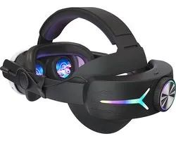 Elite Strap met VR Cover - 8000mAH Batterij - Opladen Headset - Geschikt voor Oculus Quest 3 - Vervanging voor Elite Strap Meta Quest 3 - RGB Verstelbare Comfortabele Riem - met Hoofdkussen - Zwart
